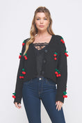 Load image into Gallery viewer, Katie 3D Cherry Front Button Cardigan - Cream