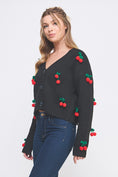 Load image into Gallery viewer, Katie 3D Cherry Front Button Cardigan - Cream