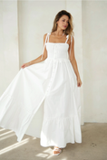 Load image into Gallery viewer, Juliet Button-Down Smocked Maxi Dress - Off-White