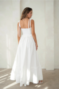 Load image into Gallery viewer, Juliet Button-Down Smocked Maxi Dress - Off-White