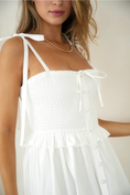 Load image into Gallery viewer, Juliet Button-Down Smocked Maxi Dress - Off-White