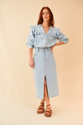 Load image into Gallery viewer, Kelly Denim Midi Skirt - Light Blue