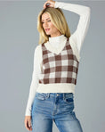 Load image into Gallery viewer, Addison Plaid V-Neck Sweater Vest - Coffee Check