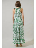 Load image into Gallery viewer, Adriana Floral Halter Neck Maxi Dress - White/Green