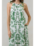 Load image into Gallery viewer, Adriana Floral Halter Neck Maxi Dress - White/Green