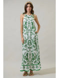 Load image into Gallery viewer, Adriana Floral Halter Neck Maxi Dress - White/Green