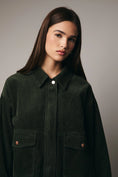 Load image into Gallery viewer, Aiko Corduroy Zip Jacket - Dark Olive