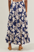 Load image into Gallery viewer, Alana Night Tropics Flowy Maxi Skirt - Navy/Cream