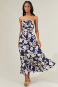 Load image into Gallery viewer, Alana Night Tropics Flowy Maxi Skirt - Navy/Cream