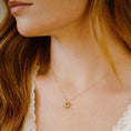 Load image into Gallery viewer, Alora Green Cubic Zirconia Starburst Necklace - 14k Gold Filled