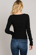 Load image into Gallery viewer, Annalise Square Neck Long Sleeve Top - Black/Truffle