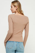 Load image into Gallery viewer, Annalise Square Neck Long Sleeve Top - Black/Truffle