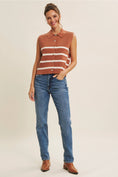 Load image into Gallery viewer, Aster Button-Down Sweater Vest - Terracotta/Ivory