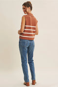 Load image into Gallery viewer, Aster Button-Down Sweater Vest - Terracotta/Ivory