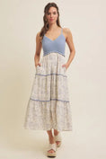 Load image into Gallery viewer, Aurora Knit Cami Floral Midi Dress - Slate Blue
