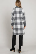 Load image into Gallery viewer, Autumn Buffalo Plaid Long Cardigan