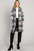 Load image into Gallery viewer, Autumn Buffalo Plaid Long Cardigan
