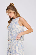 Load image into Gallery viewer, Allie Floral Linen Blend Tank Top - Blue Blossom