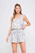 Load image into Gallery viewer, Allie Floral Square Neck Romper - Blue Blossom