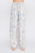 Load image into Gallery viewer, Allie Floral Linen Blend Pants - Blue Blossom
