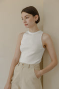 Load image into Gallery viewer, Brielle Ribbed Knit Tank Top - White