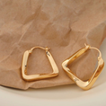 Load image into Gallery viewer, Brooke Twisted Rectangle Hoop Earrings - 18k Gold Plated