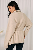 Load image into Gallery viewer, Colbie Button Down Front Tie Knit Cardigan - Oatmeal