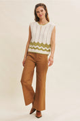 Load image into Gallery viewer, Charlie Cable Knit Sweater Tank - Cream/Sage