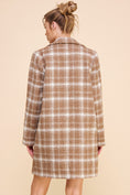Load image into Gallery viewer, Cher Plaid Boucle Long Coat - Mocha Ivory