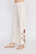 Load image into Gallery viewer, Cherry Embroidered Scallop Pants - Natural