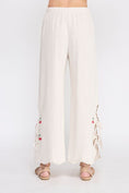 Load image into Gallery viewer, Cherry Embroidered Scallop Pants - Natural