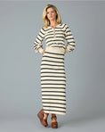 Load image into Gallery viewer, Claire Striped Button Sweater - Black/Ivory