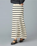 Load image into Gallery viewer, Claire Striped Sweater Maxi Skirt - Black/Ivory