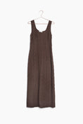 Load image into Gallery viewer, Claudia Popcorn-Textured Scoop Neck Midi Dress - Brown