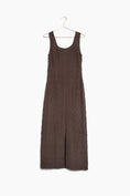 Load image into Gallery viewer, Claudia Popcorn-Textured Scoop Neck Midi Dress - Brown