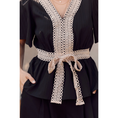 Load image into Gallery viewer, Courtney Lace Textured Woven Blouse - Black/Cream