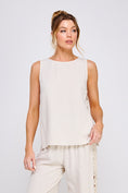 Load image into Gallery viewer, Paloma Crochet Linen Blend Tunic Tank - Natural