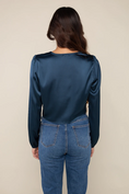 Load image into Gallery viewer, Dana Satin Long Sleeve Top - Ink Blue