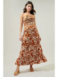 Load image into Gallery viewer, Daniella Floral Flowy Maxi Skirt - Cream/Brown