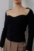 Load image into Gallery viewer, Darcie Sweetheart Long Sleeve Top - Black