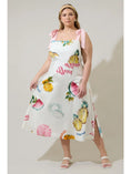 Load image into Gallery viewer, Elena Postcard Midi Dress - Plus - Ivory/Multi
