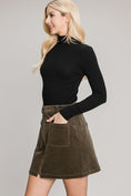Load image into Gallery viewer, Emma Corduroy Zip Up Mini Skirt - Olive