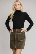 Load image into Gallery viewer, Emma Corduroy Zip Up Mini Skirt - Olive