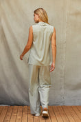Load image into Gallery viewer, Galen Sleeveless Button-Up Top - Eucalyptus