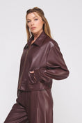 Load image into Gallery viewer, Mora Faux Leather Jacket - Wine