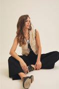 Load image into Gallery viewer, Gabriela Crochet Sweater Vest - Natural/Black