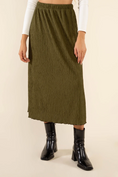 Load image into Gallery viewer, Gia Midi A-Line Pleated Skirt - Olive