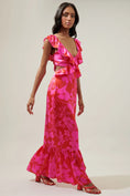 Load image into Gallery viewer, Gisele Floral Cut Out Mermaid Maxi Dress - Red/Pink