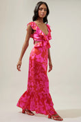 Load image into Gallery viewer, Gisele Floral Cut Out Mermaid Maxi Dress - Red/Pink
