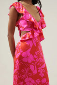 Load image into Gallery viewer, Gisele Floral Cut Out Mermaid Maxi Dress - Red/Pink